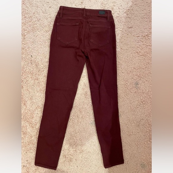 Paige Burgundy Skinny Jeans - Picture 4 of 8